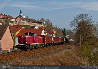 Bundesbahnfrühling in der Oberpfalz - Fotogüterzüge am 21.4.2013
