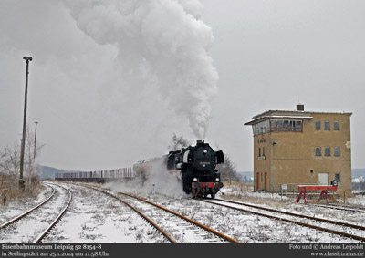 Winterdampf auf der Nebenbahn Beucha - Trebsen - Fotopersonenzüge am 25.1.2014