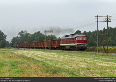 Im Spätsommer mit Dampf und Diesel durch die Oberlausitz - Fotogüterzug am 8.9.2014
