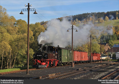 Herbst im Erzgebirge - Tag 1 auf der Preßnitztalbahn - Fotozug am 24.10.2015