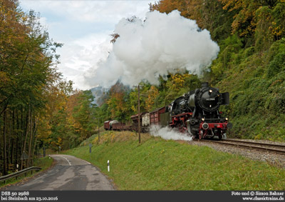 Mit der Bundesbahn-50er auf der Schwäbischen Waldbahn - Fotozug am 23.10.2016