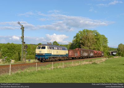 Mit der Bundesbahn-218 auf der Vogelsbergbahn - Fotozug am 28.4.2019