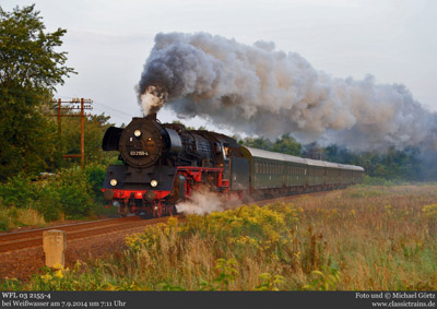 Im Spätsommer mit Dampf und Diesel durch die Oberlausitz - Fotopersonenzug am 7.9.2014