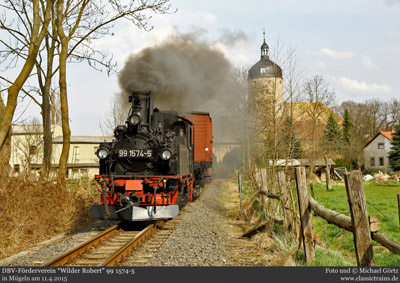 Frühling auf der Döllnitzbahn  - Fotozug am 11.4.2015