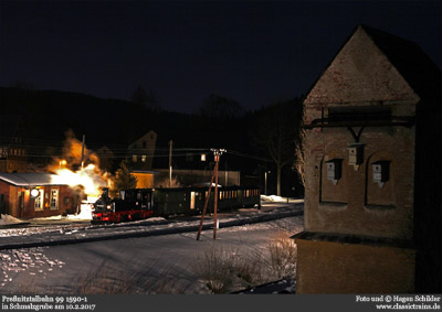 Ein Winterabend im Preßnitztal - Fotozug am 10.2.2017